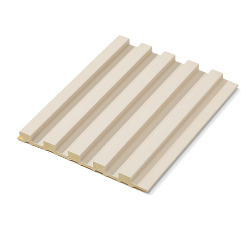 158 WPC White Large‑Square 3D Fluted Wall Panel