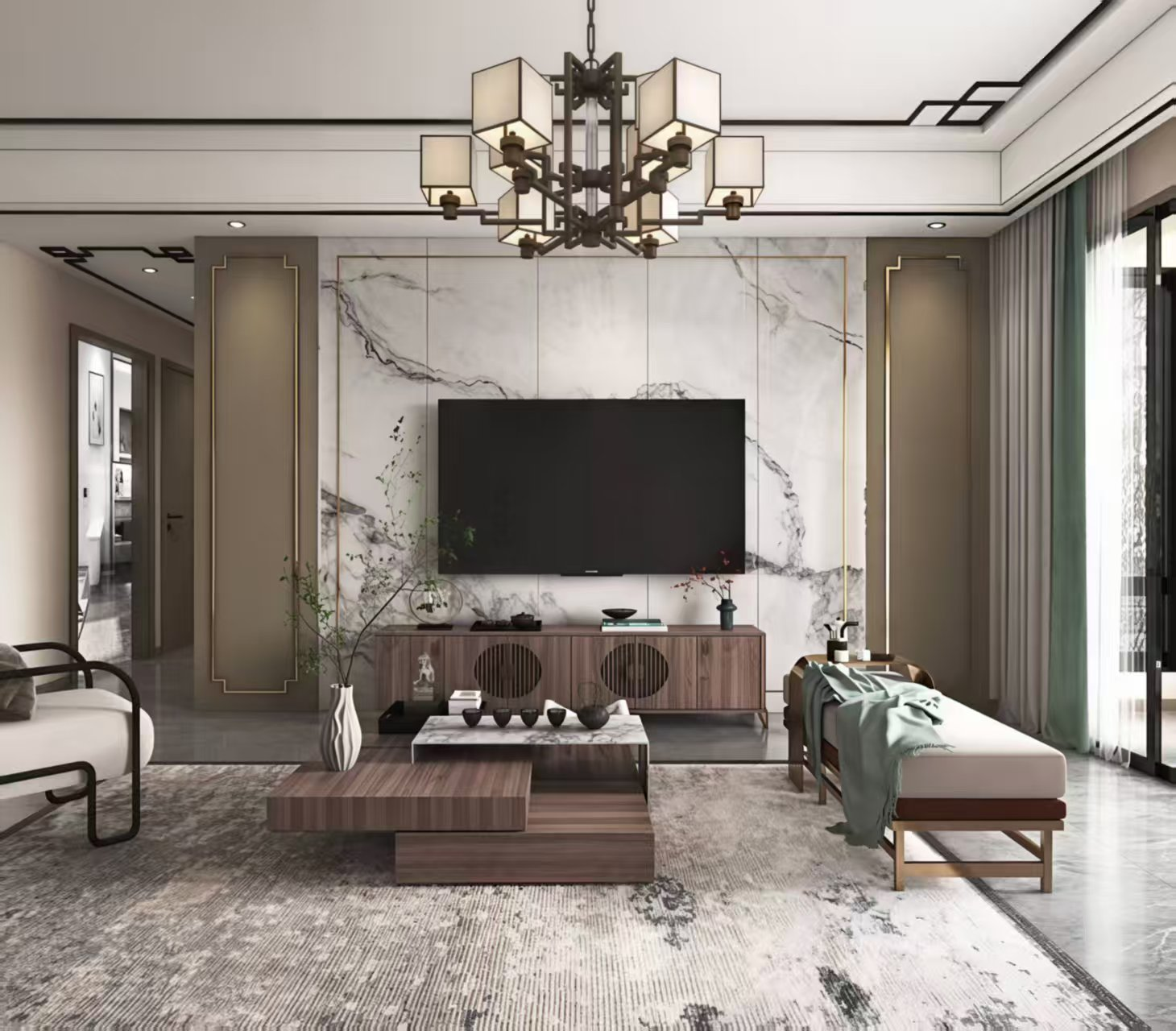 Luxury Ceiling Design with Metal Sealing Strips
