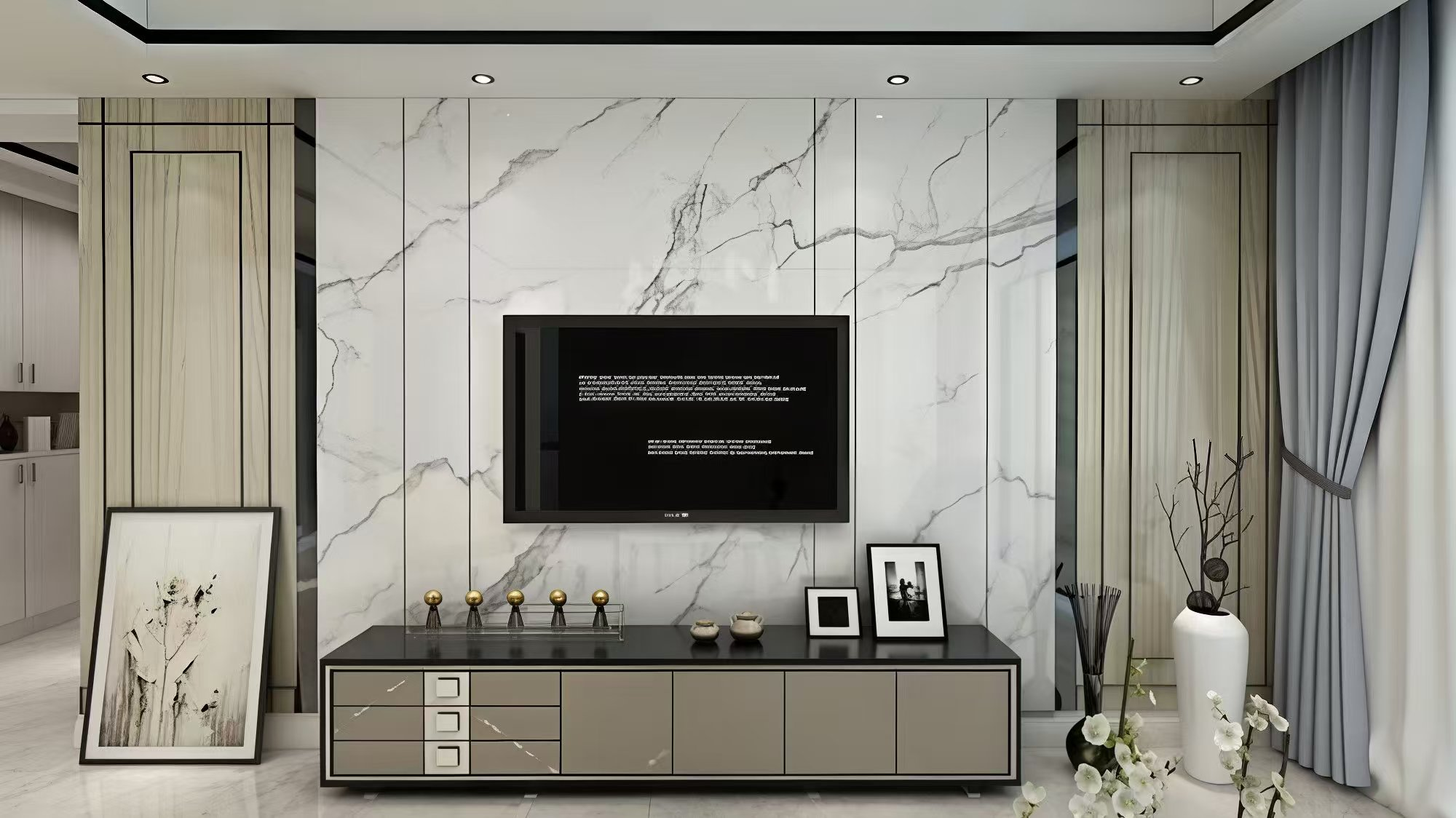 Modern Entrance Hallway Wall Panel Design