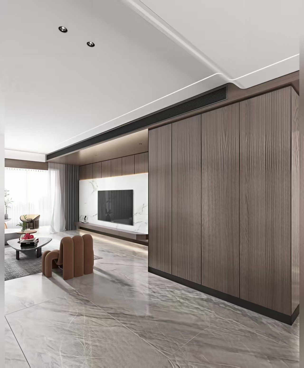 Modern Entrance Hallway Wall Panel Design